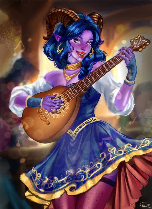 Songs of Adventure – Bard Fantasy Fine Art Poster